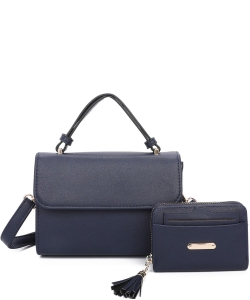 Fashion Flap Top Handle 2-in-1 Satchel P362S2 NAVY